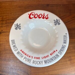 Vintage Coors America's Fine Light Beer Ceramic Ashtray Coin Dish 6”